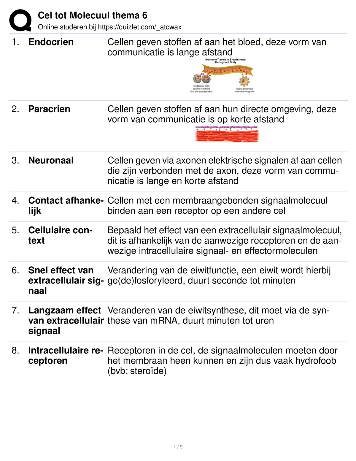 Cel Tot Molecuul Thema 6 Online Studeren Bij Quizletatcwax