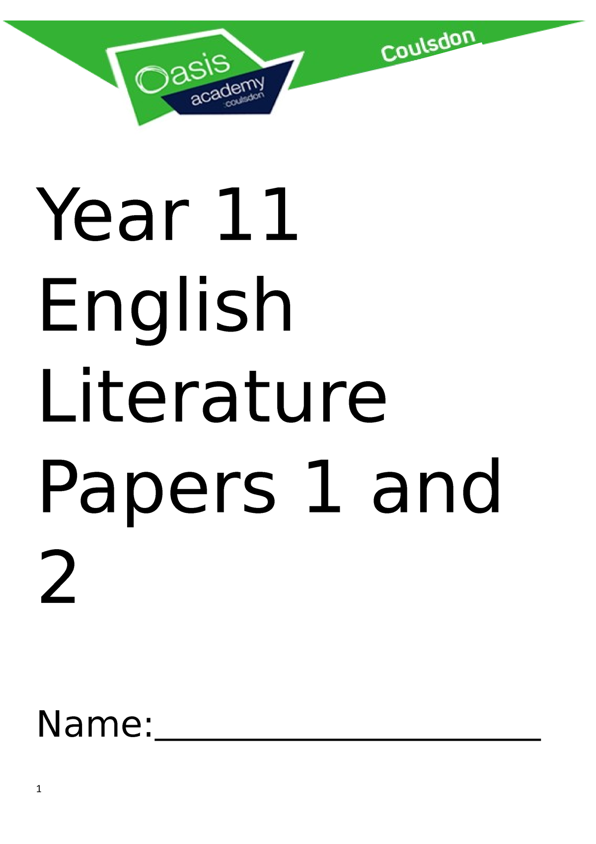 year 11 english homework booklet