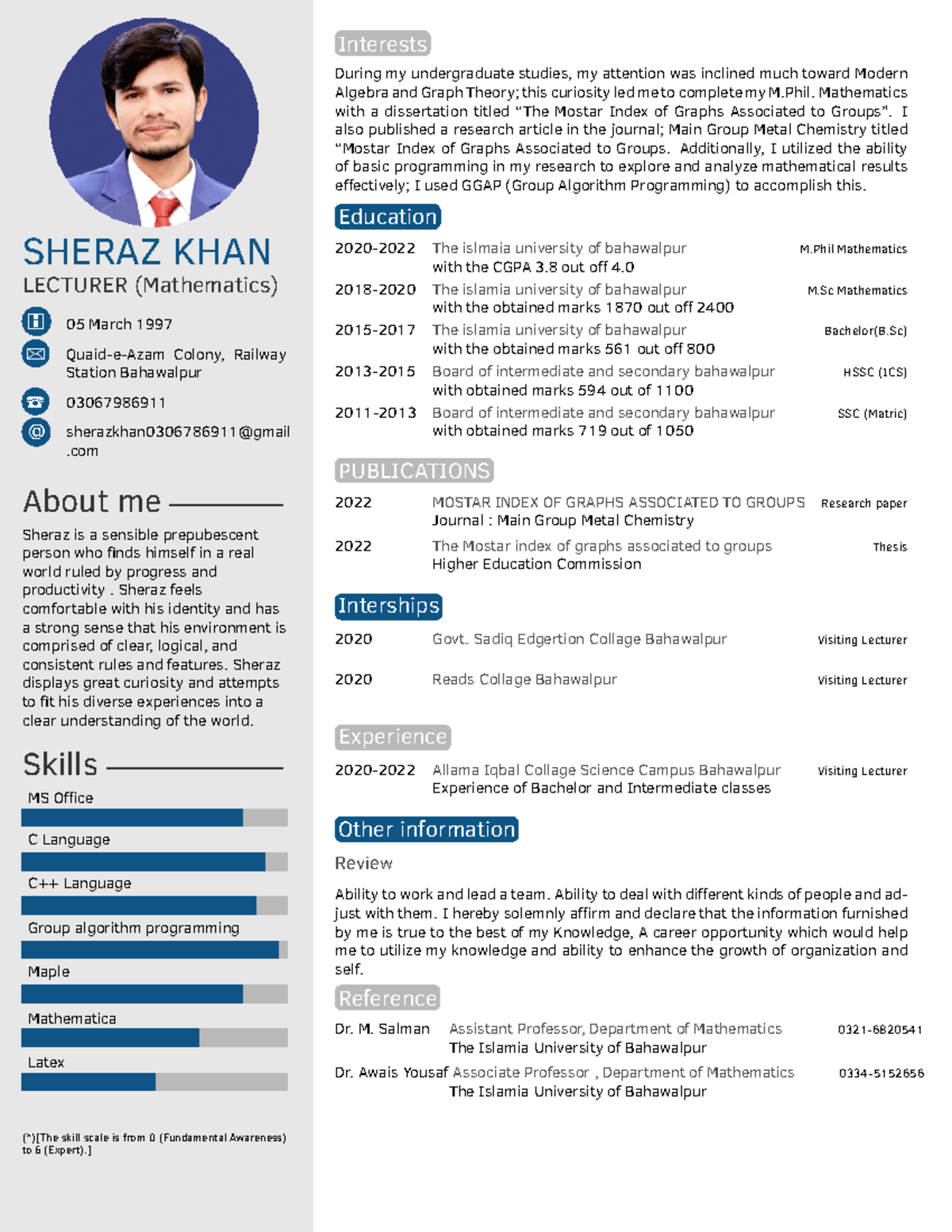 Sheraz Khan ( Cv ) - Cshabjaj - Interests - Studocu