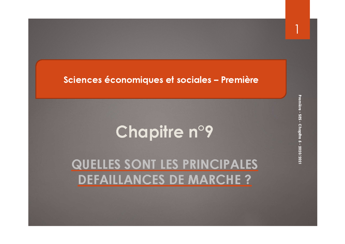 Diapo Defaillances Parties 1 ET 2 - Chapitre n° QUELLES SONT LES