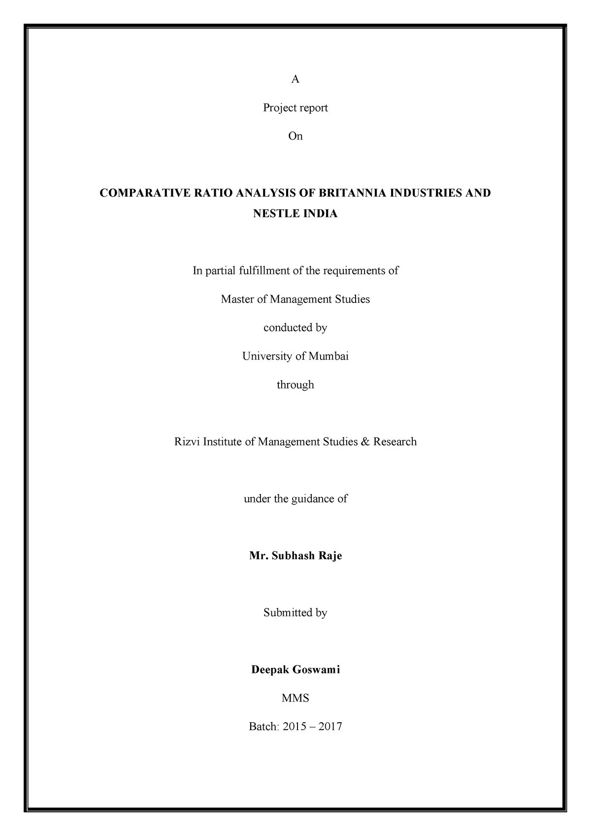 Comparative-ratio-analysis-of-britannia-industries-and-nestle-india ...