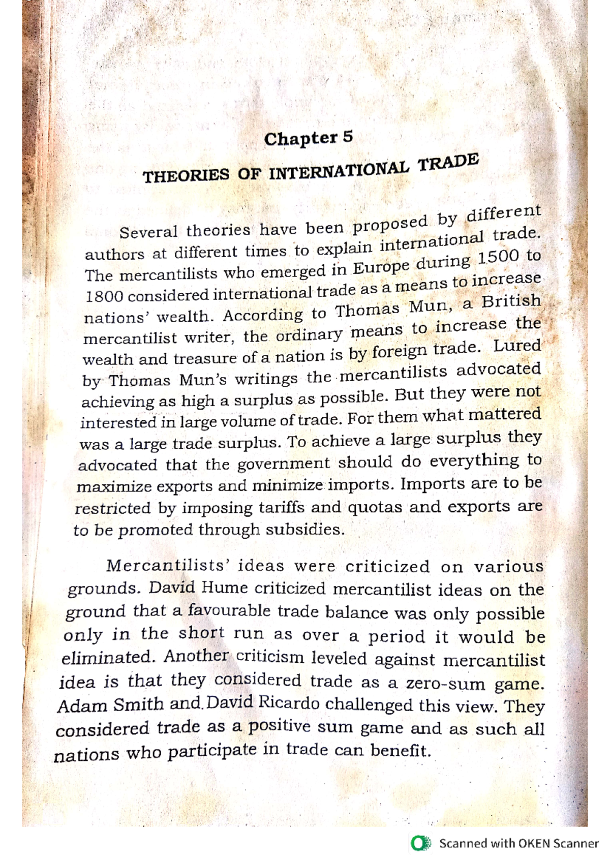 Theories of international trade - B.A Economics - Studocu