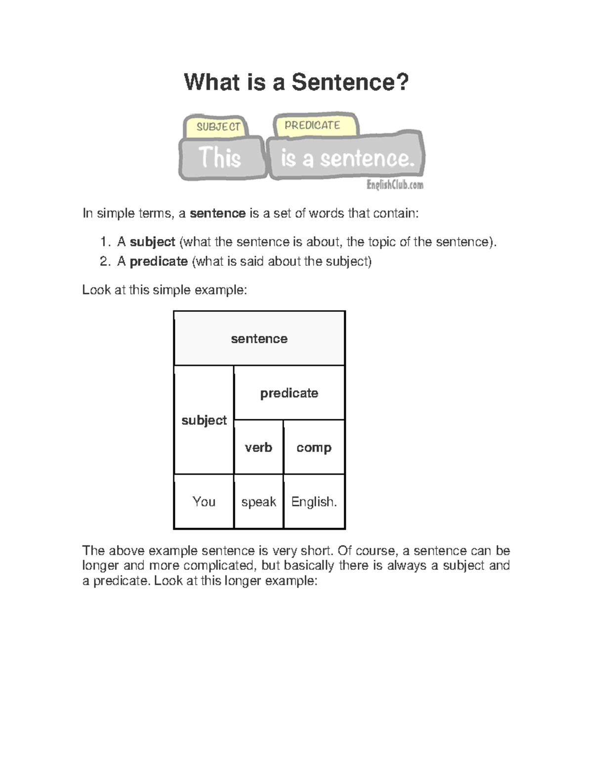 What is a Sentence - INGLES - What is a Sentence? In simple terms, a ...