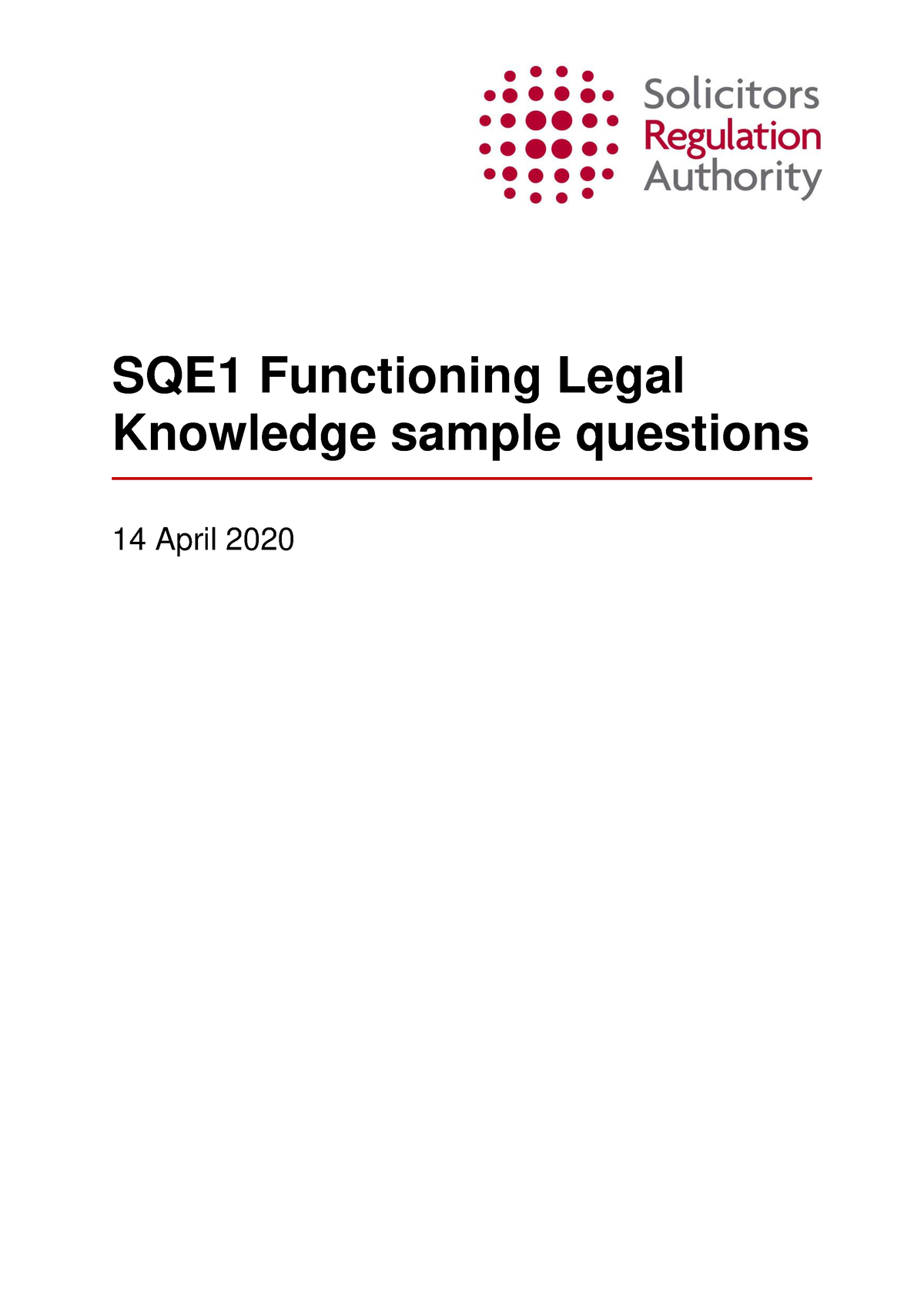 Sqe1 Functioning Legal Knowledge Sample Questions - SQE1 Functioning ...