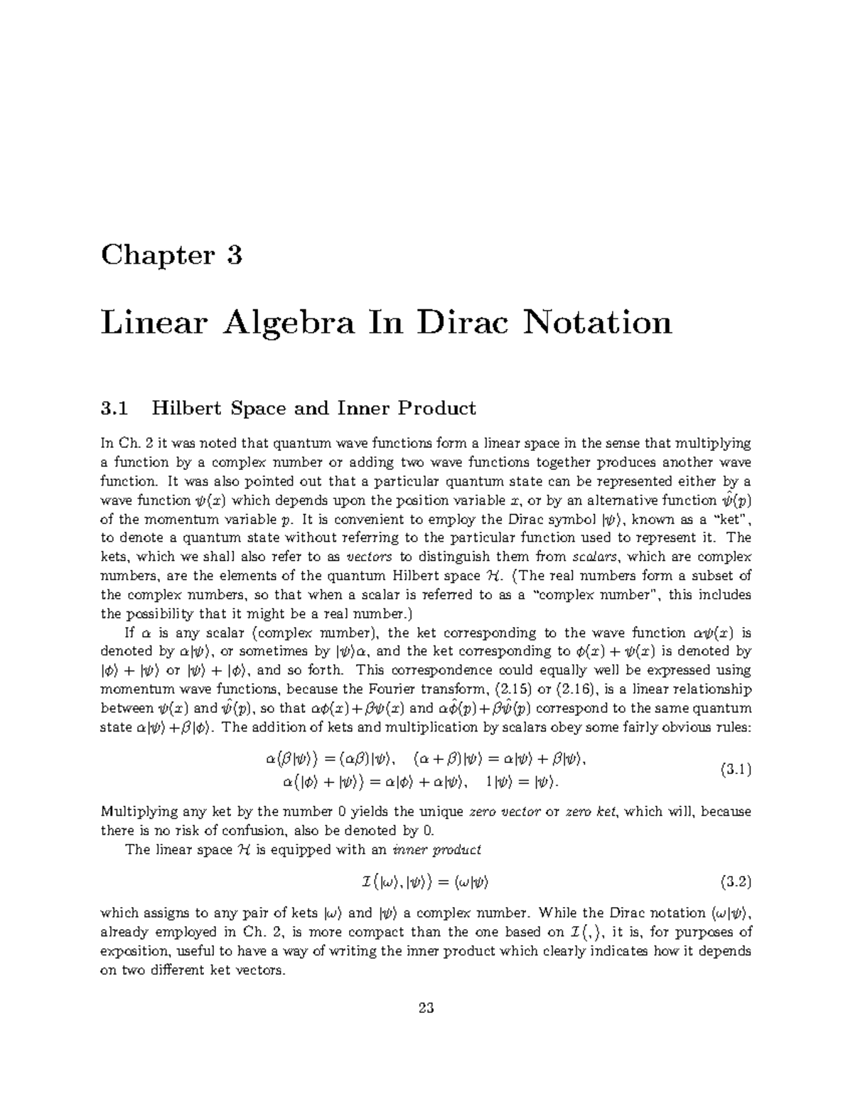 Cqt03 - Linear Algebra In Dirac Notation - Chapter 3 Linear Algebra In ...