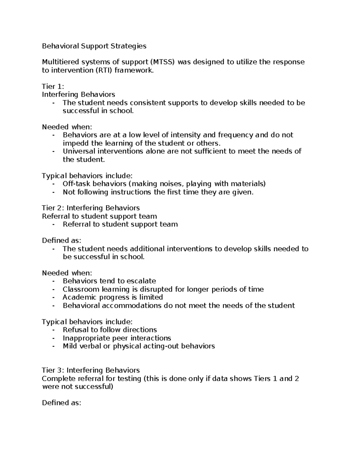 Behavioral Support Strategies - Behavioral Support Strategies ...
