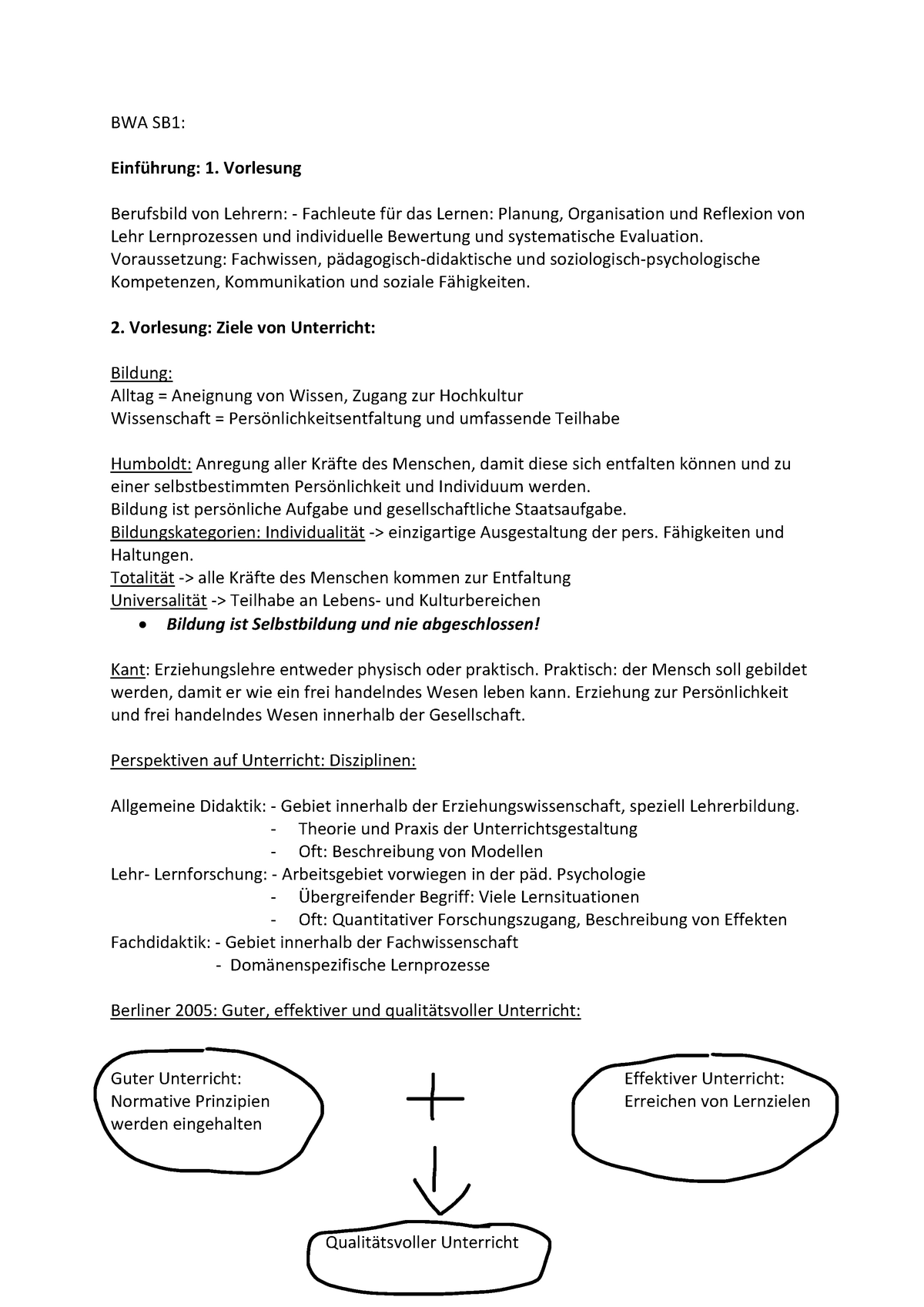 BWA SB1 1+2 Vorlesung - WiSe 19/20 - Warning: TT: Undefined Function ...