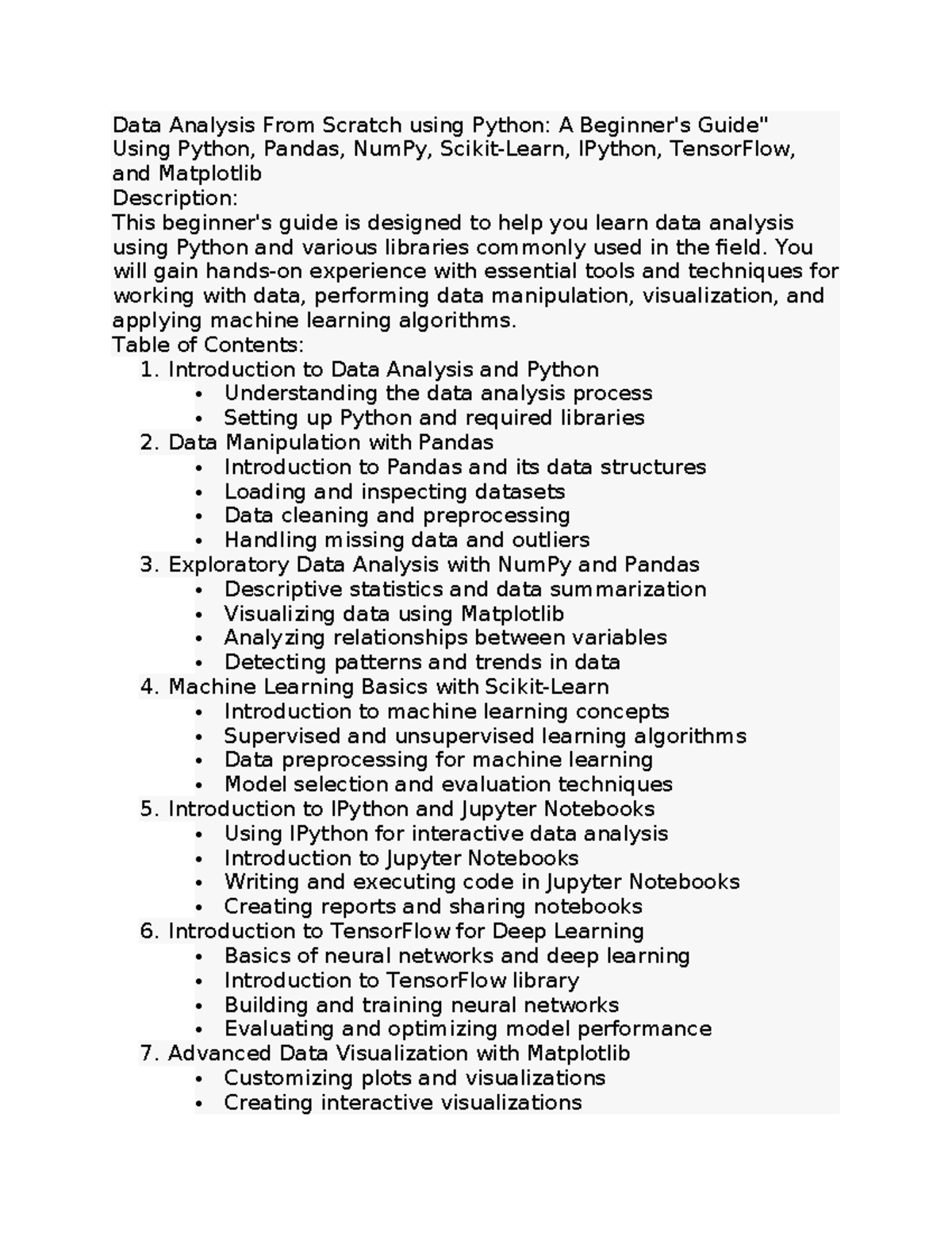 Data Analysis From Scratch using Python - You will gain hands-on ...