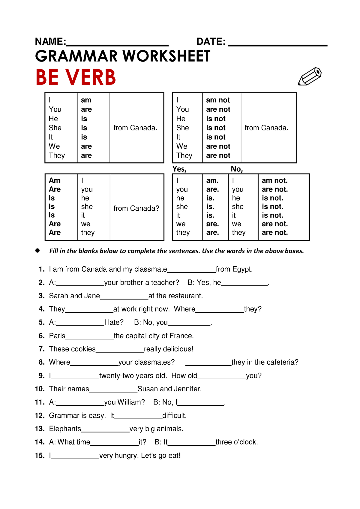 academic-task-1-verb-to-be-name-date-grammar-worksheet-be-verb-yes