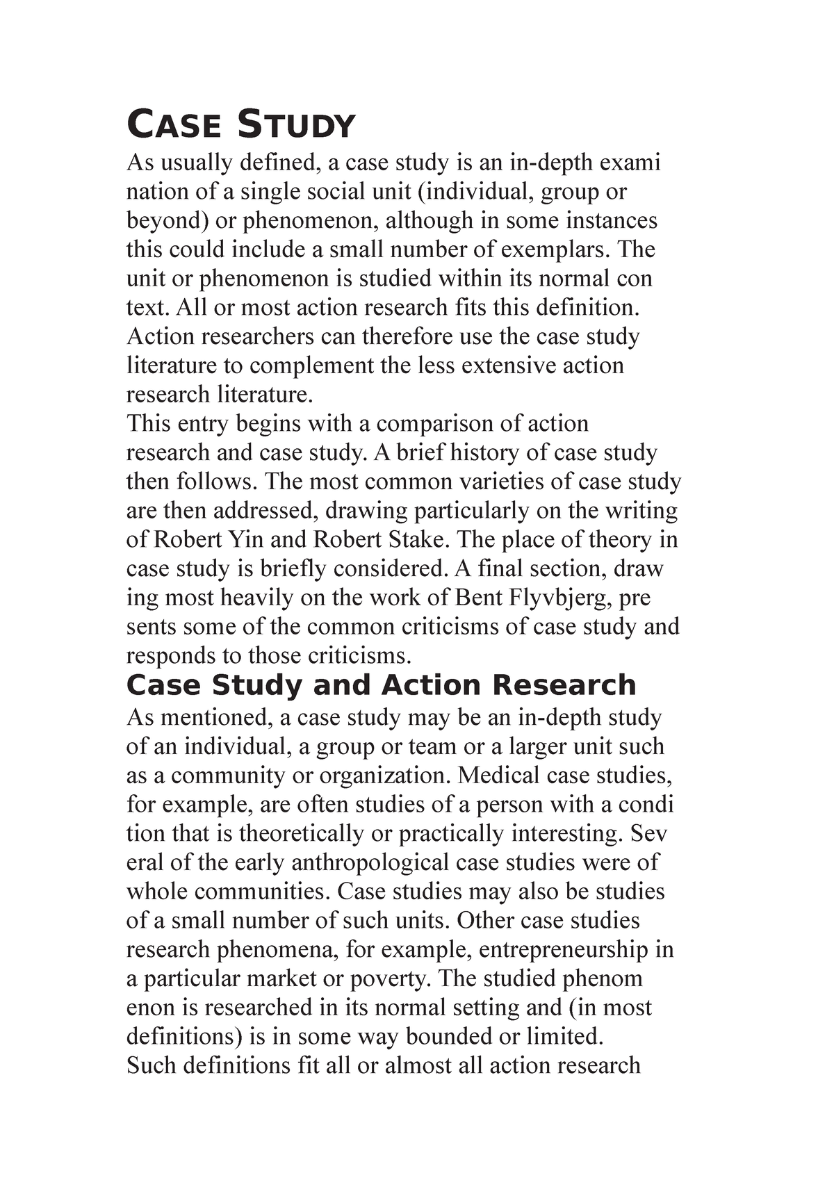 similarities between case study and action research