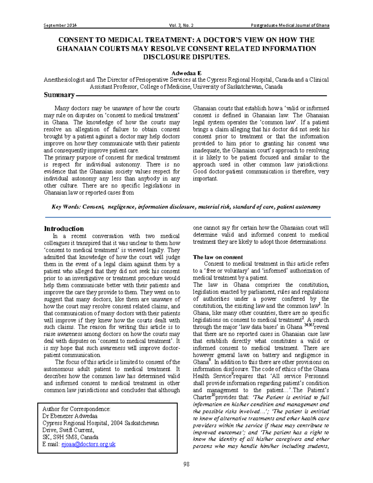 Consent+TO+ Medical+ Treatment+A+ Doctor’S+VIEW+ON+HOW+THE - September ...