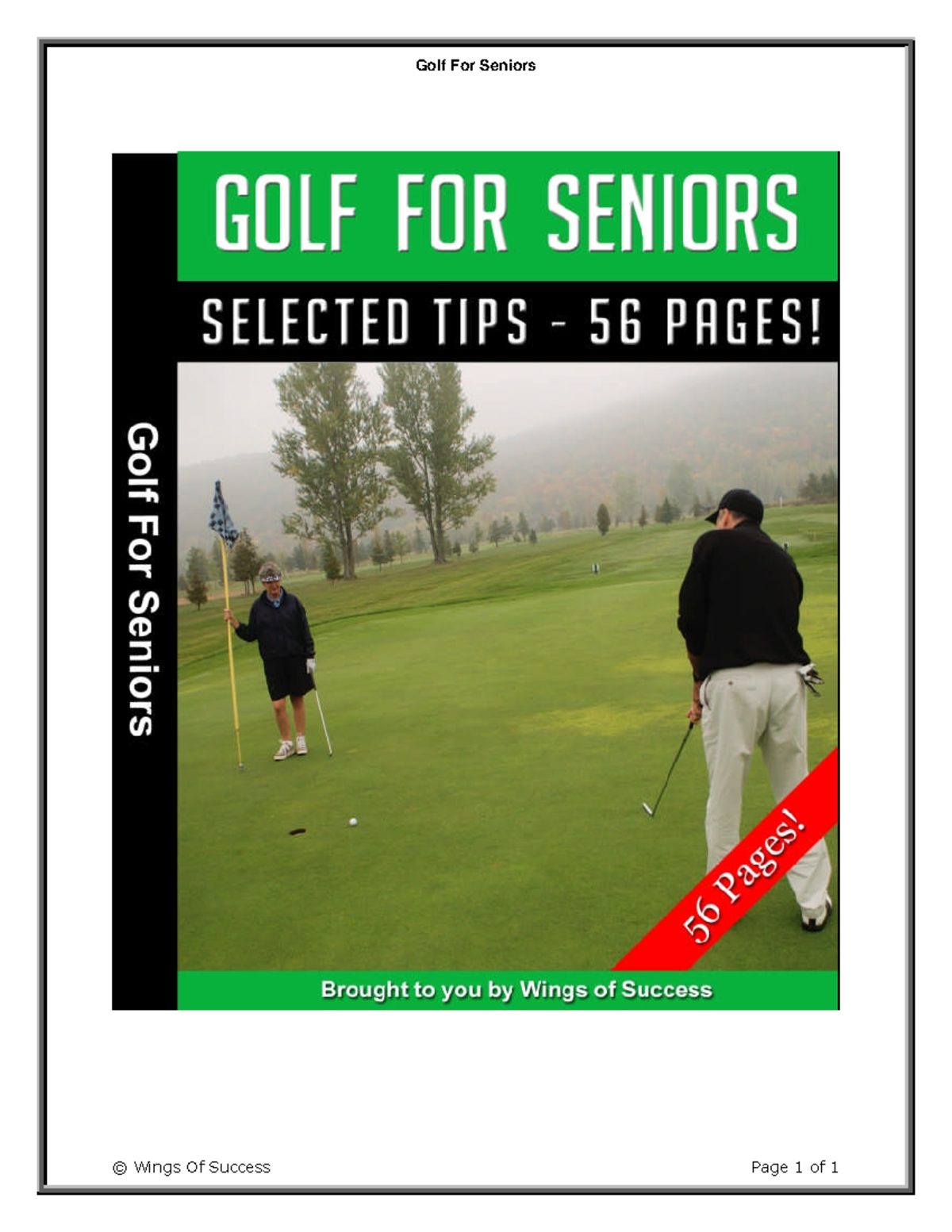 Golf for Seniors - DISCLAIMER AND TERMS OF USE AGREEMENT: (Please Read ...