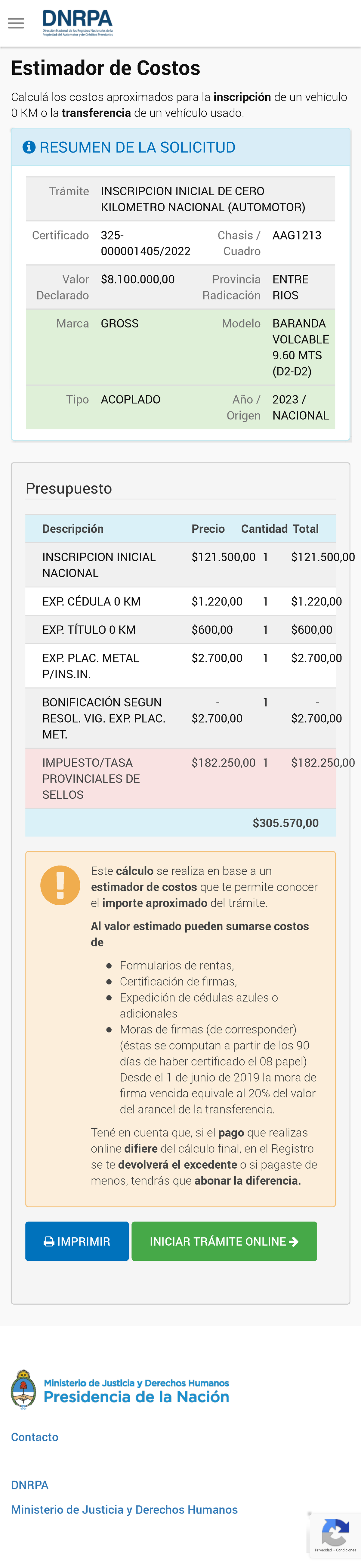 Formulario 08 Automotor, Transferencia Digital, Presupuesto Costos ...