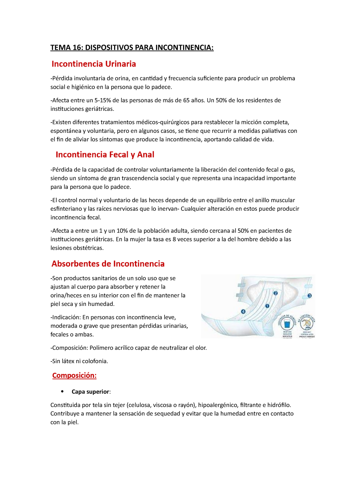 Tema 3. Dispositivos de incontinencia y colectores de orina