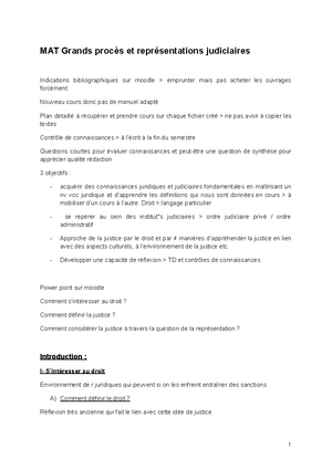 Plan Grands procès et représentations judiciaires (2023-2024), Partie 1 ...