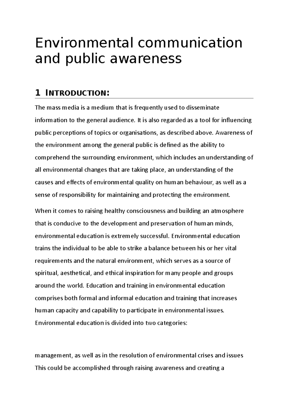 research proposal environmental communication