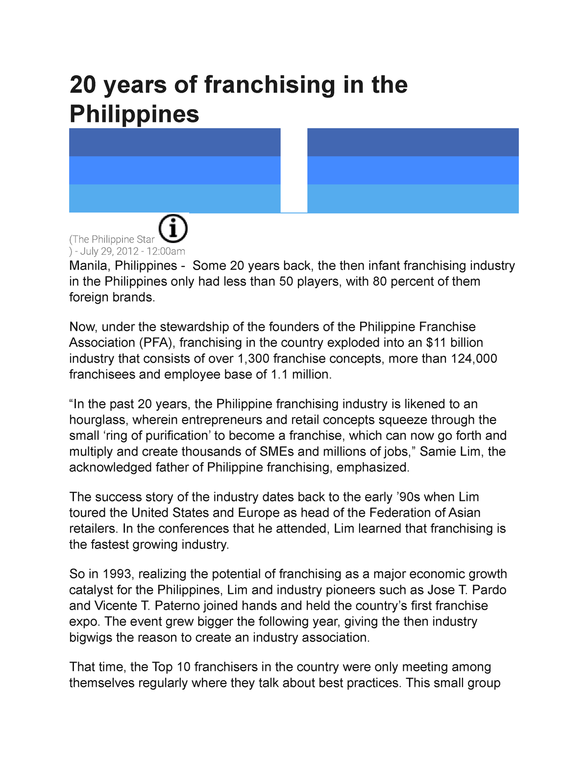 history of franchising essay