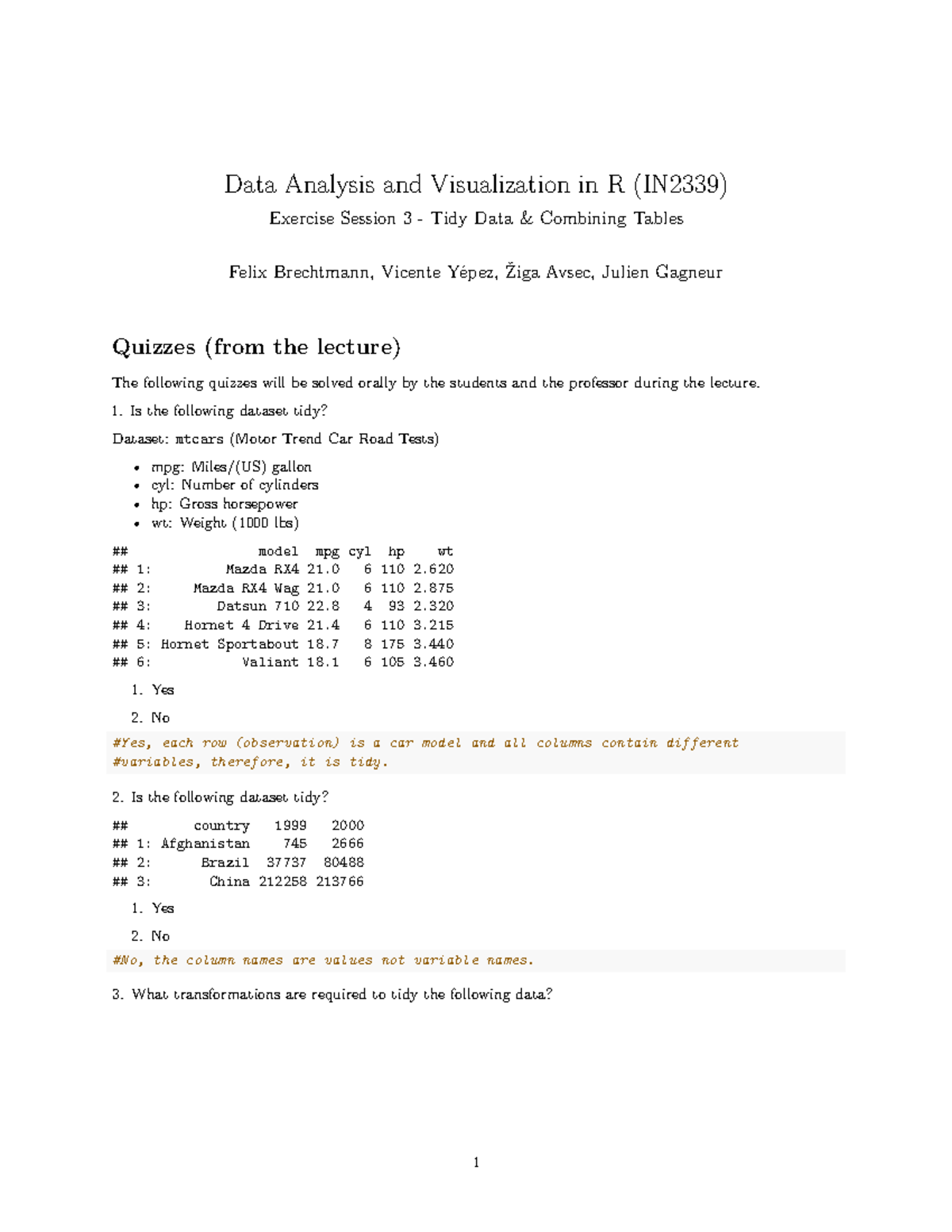 Exercise 03 solutionsExercise 01 solutions Data analysis and ...