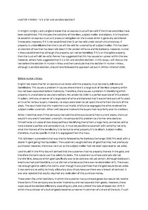 Tutorial 4 - worksheet - Equity and Trusts 22/23 – Tutorial 4 – 20 and ...