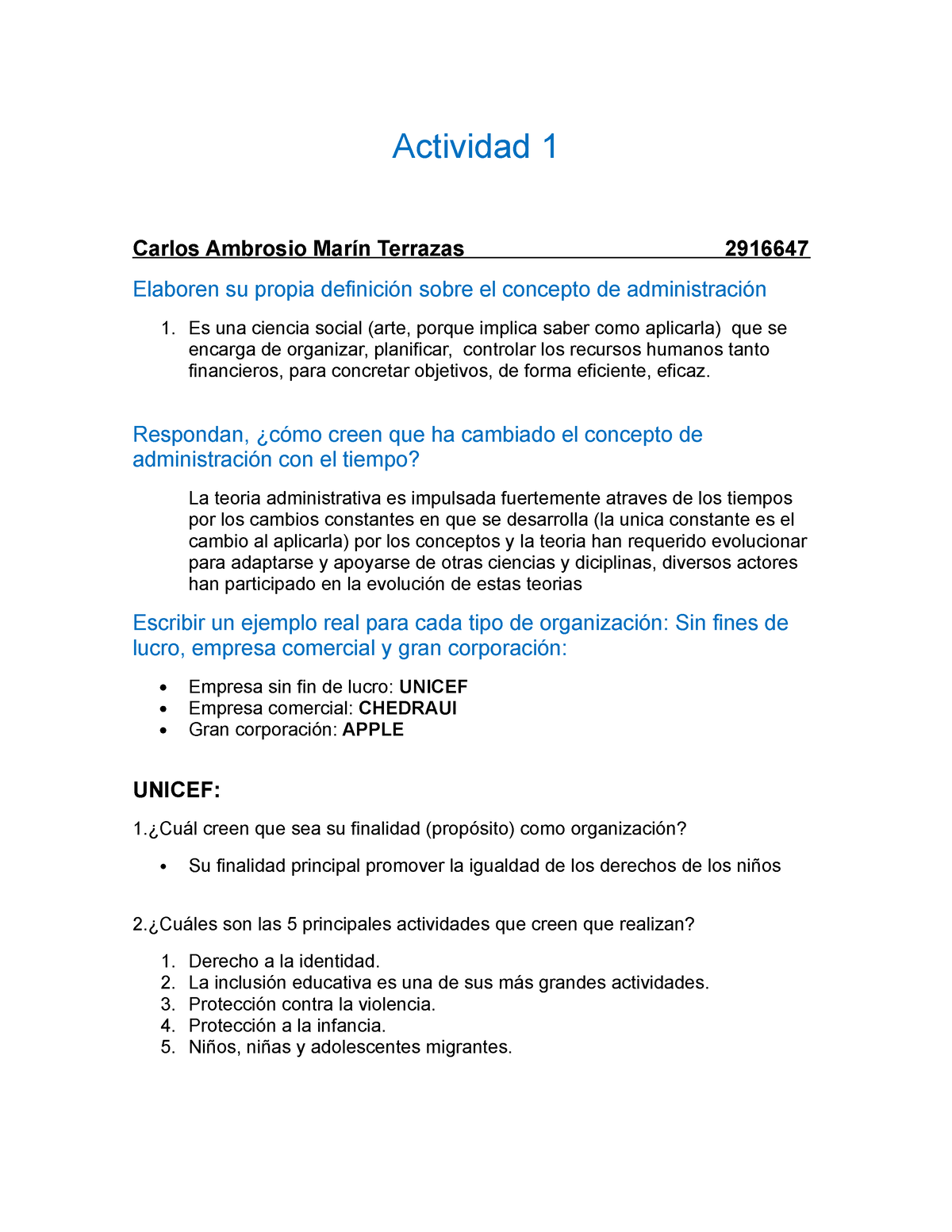 Actividad 1 Fundamentos De Administración - Actividad 1 Carlos Ambrosio ...