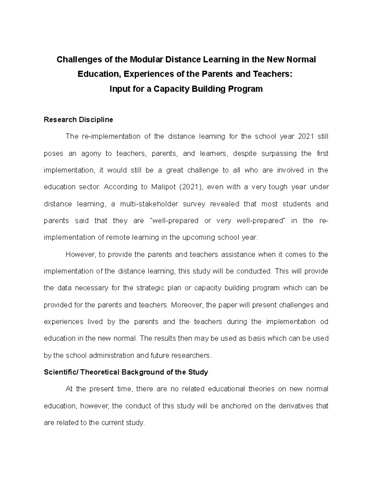 Challenges Of The Modular Distance Learning In The New Normal Education ...