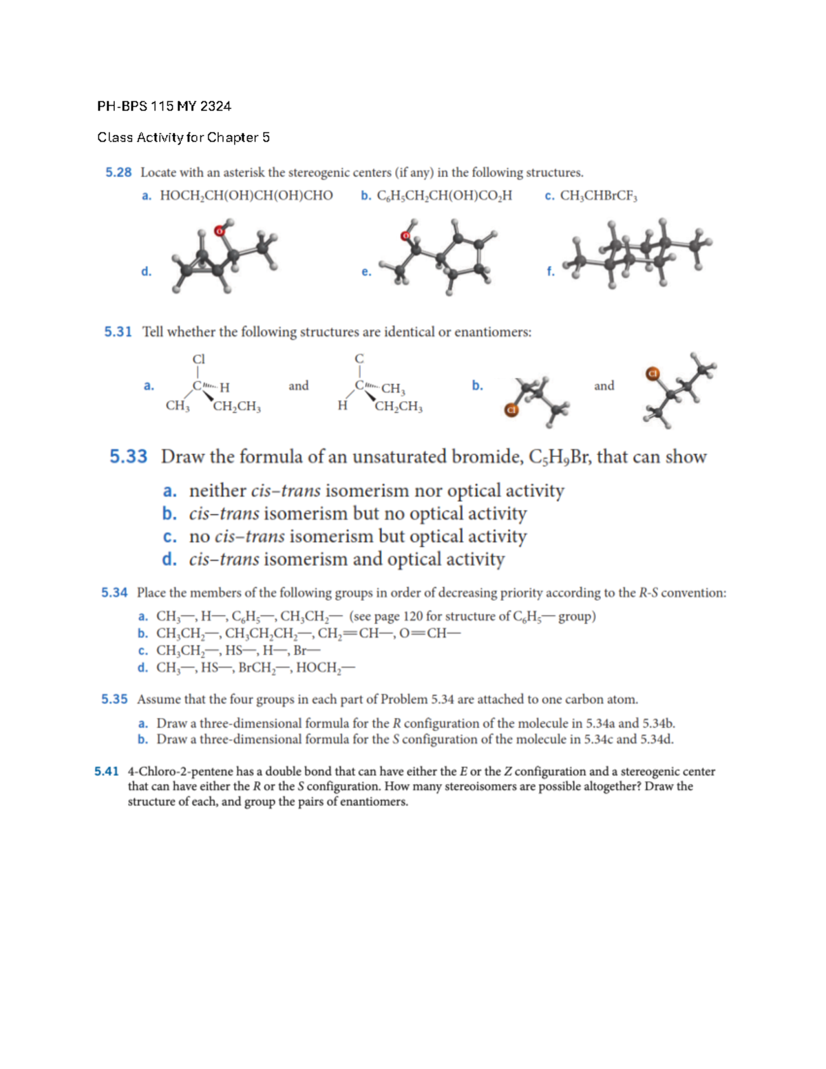 MY 2324 Class Activity Chapter 5 - 115 MY 2324 Class Activity for ...