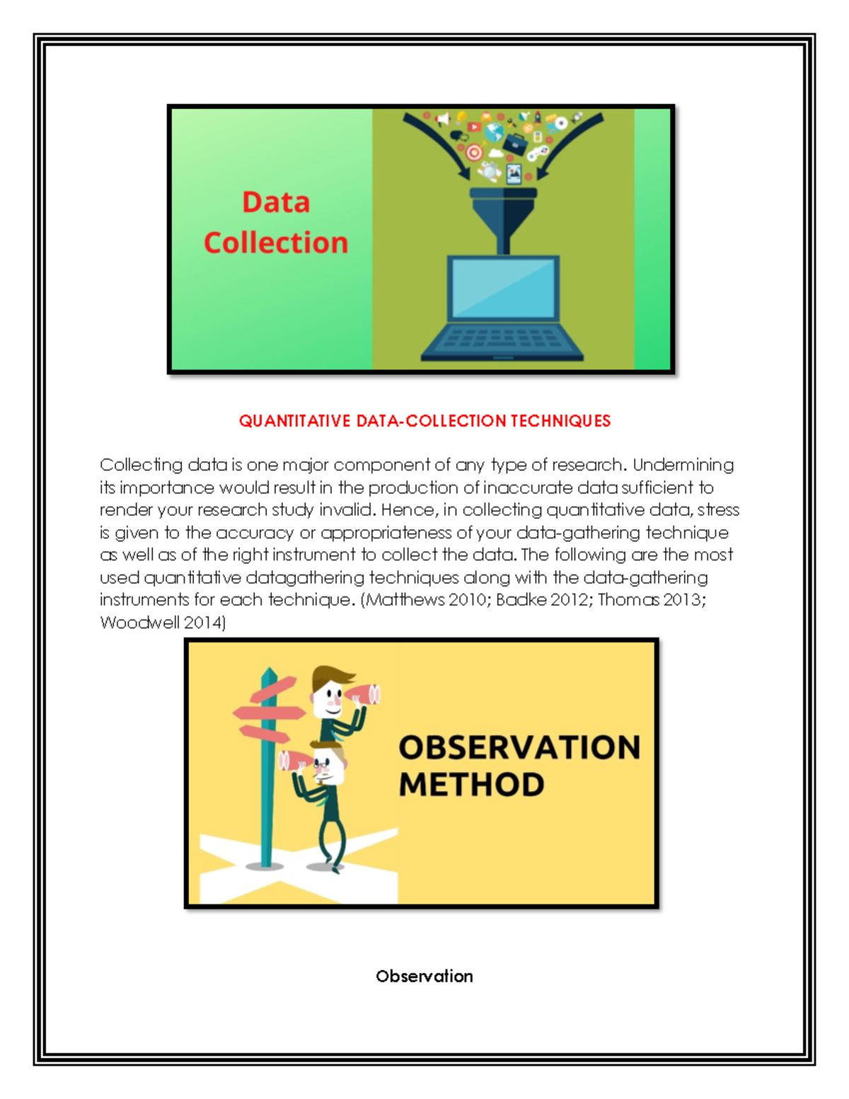 WK O5chr T - notes - QUANTITATIVE DATA-COLLECTION TECHNIQUES Collecting ...