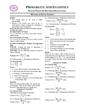 WEEK 1 FALL 2022 - Probality and statics - PROBABILITY AND STATISTICS ...