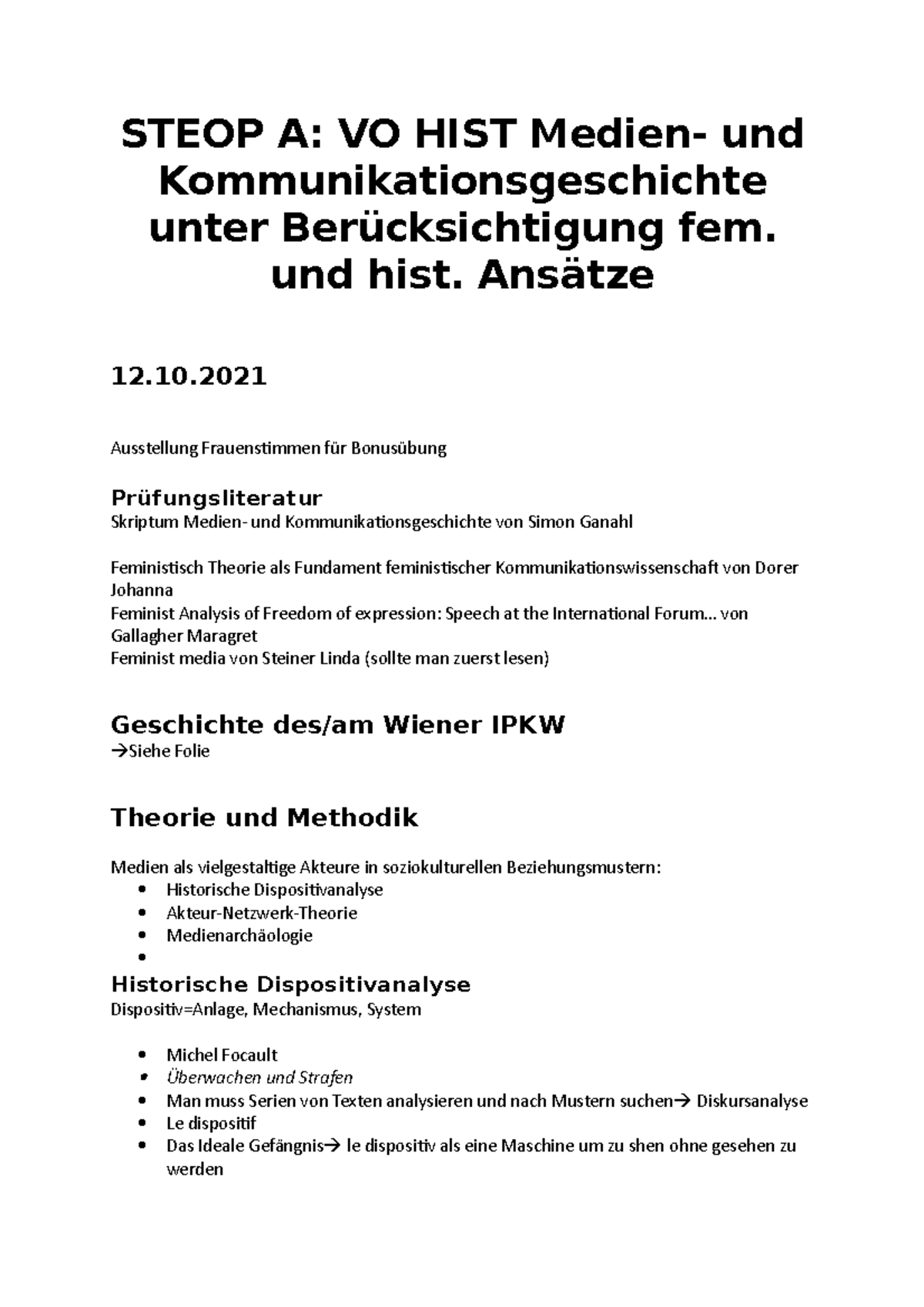 Steop A VO HIST_ WISE 2021 - STEOP A: VO HIST Medien- und ...