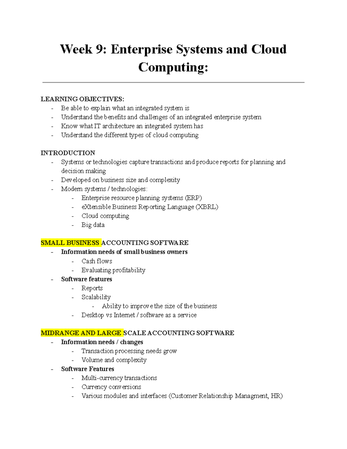 Week 9 Enterprise Sytems and Cloud Computing - Week 9: Enterprise ...