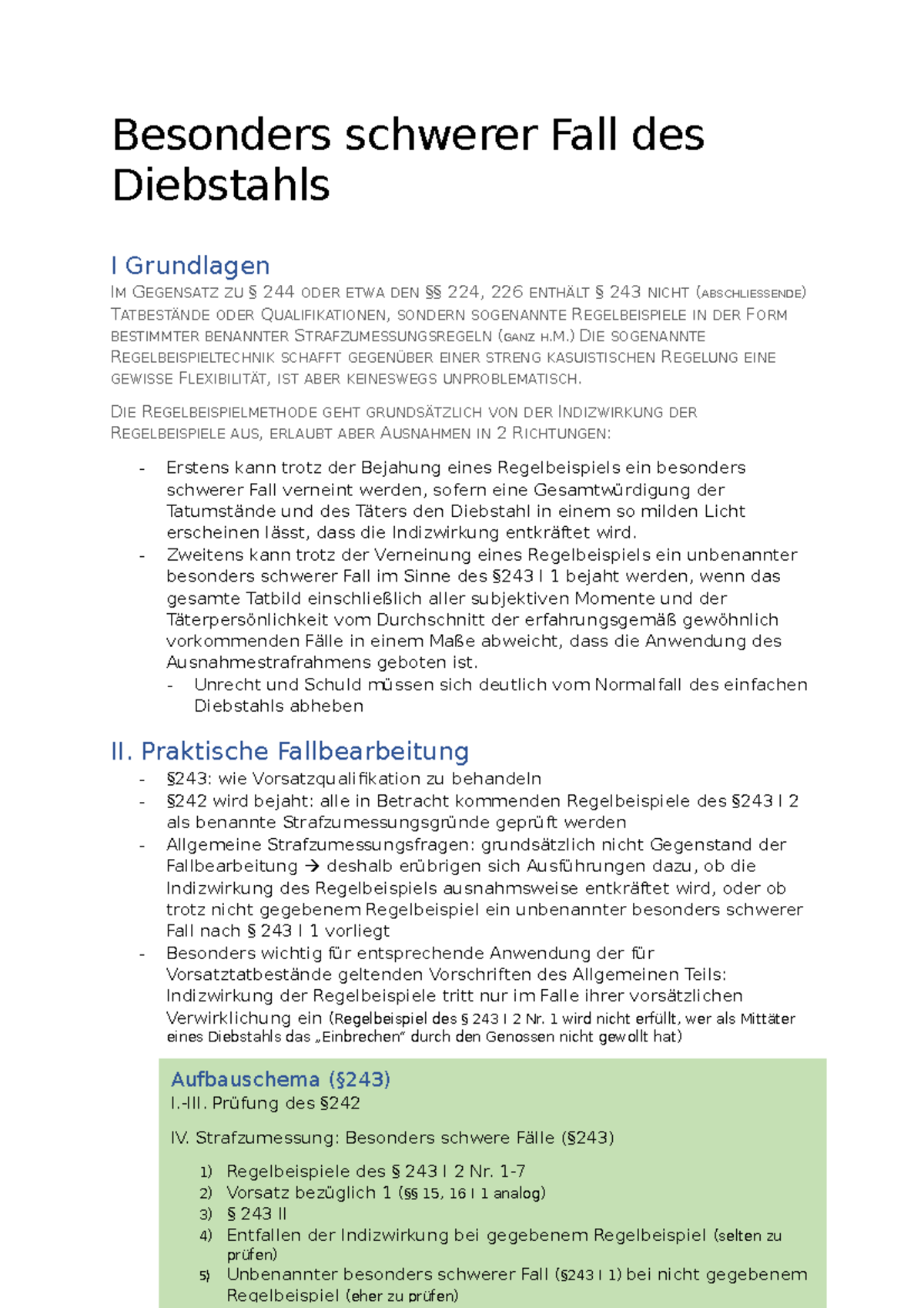 Besonders Schwerer Fall Des Betruges Schema §243 - Zusammenfassung - Strafrecht Besonderer Teil 1: Vermögensdelikte