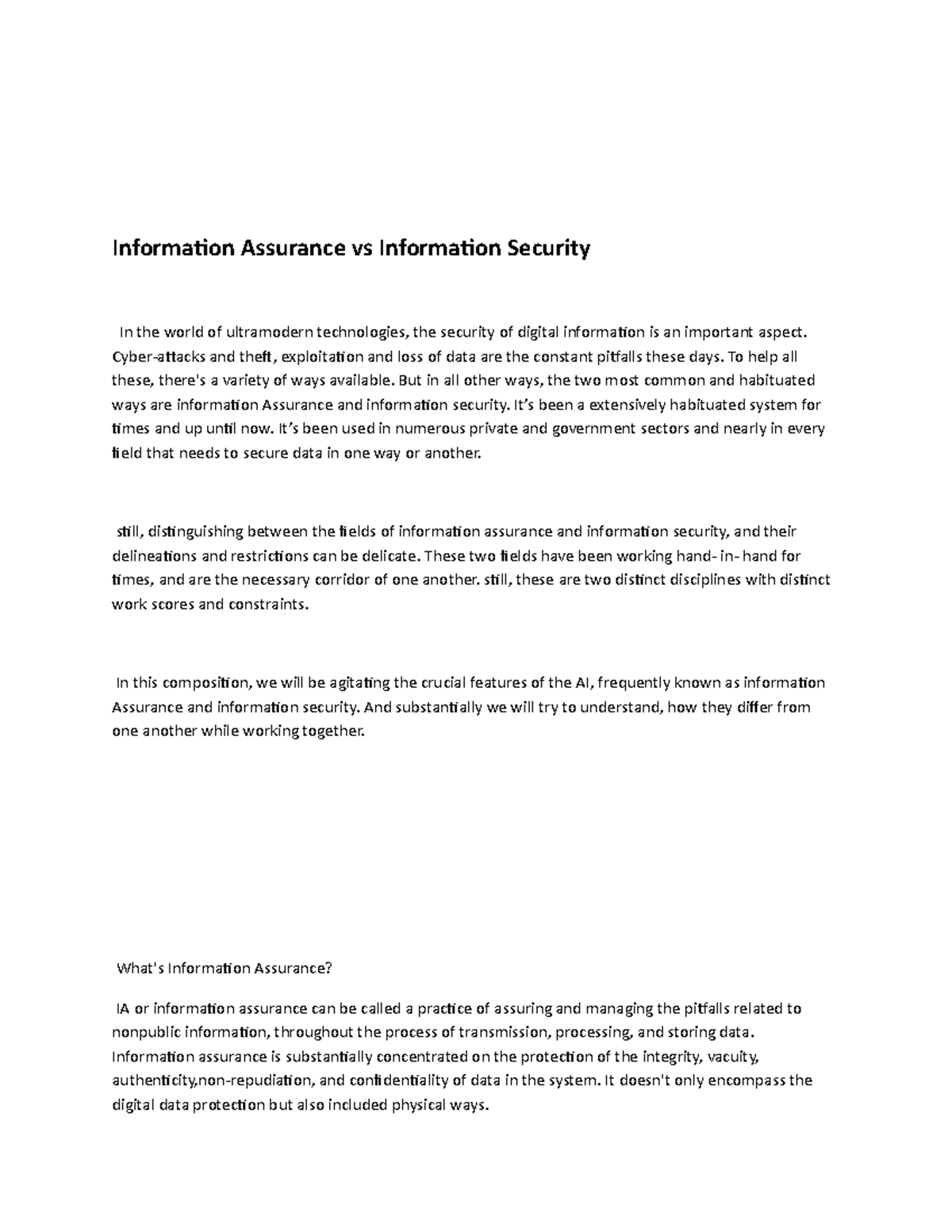 Information Assurance vs Information Security - Cyber-attacks and theft ...