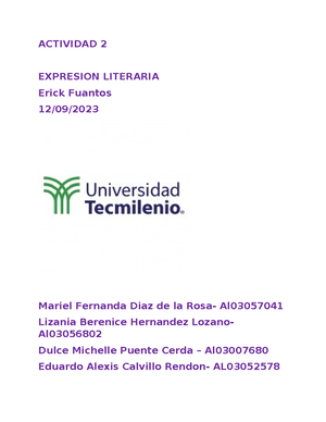 Equipo 2 EV2 Literatura - Universidad Autónoma de Nuevo León ...