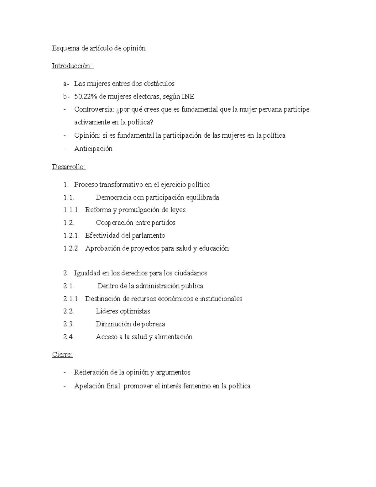 esquema de artículo de opinión - Esquema de artículo de opinión ...