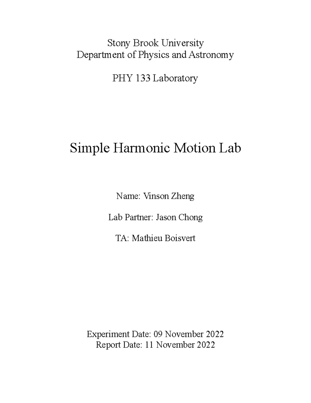 simple harmonic motion research paper