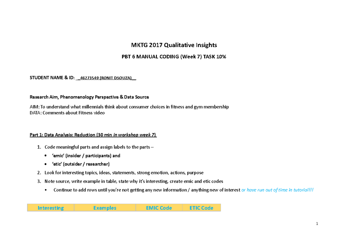 PBT6 Manual Coding TASK template 2023 FOR Students - MKTG 2017 ...