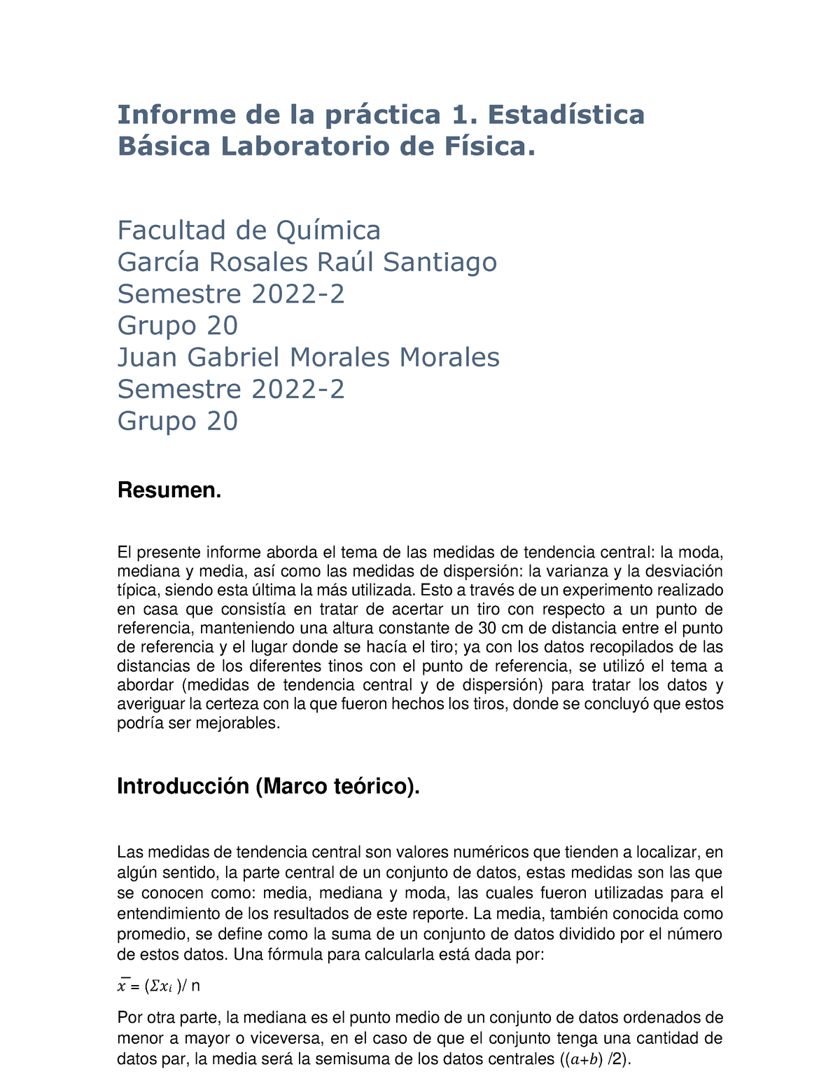 Práctica 1 Lab De Fisica García Rosales - Informe De La Pr·ctica 1 ...