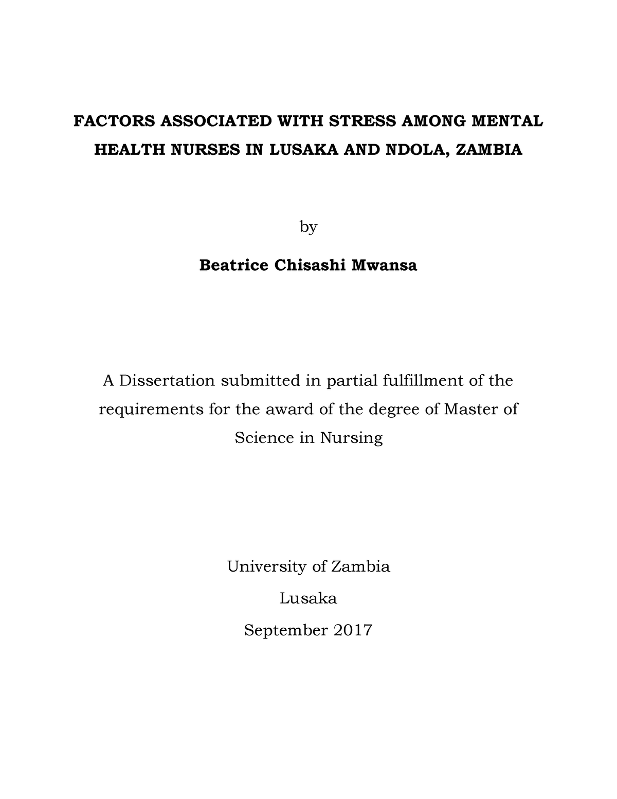 mental health nursing dissertation examples