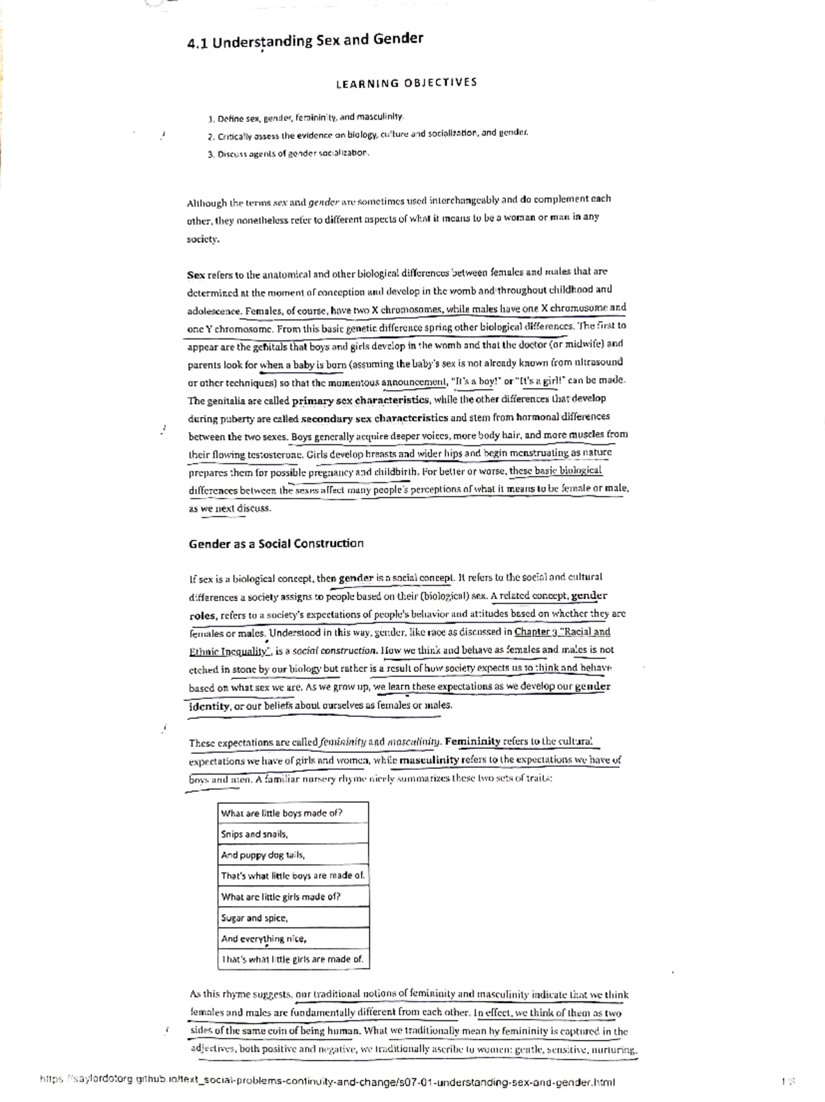 Understanding Sex And Gender 4 Understanding Sex And Gender Learning Objectives Define 6108