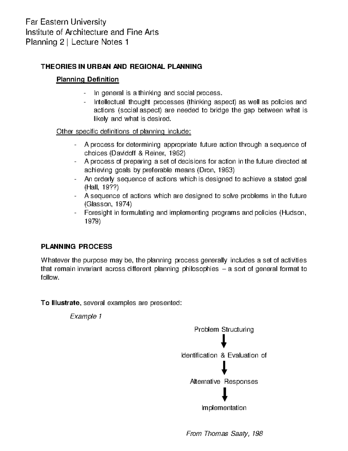 Theories IN Urban AND Regional Planning part 1 - Far Eastern University ...
