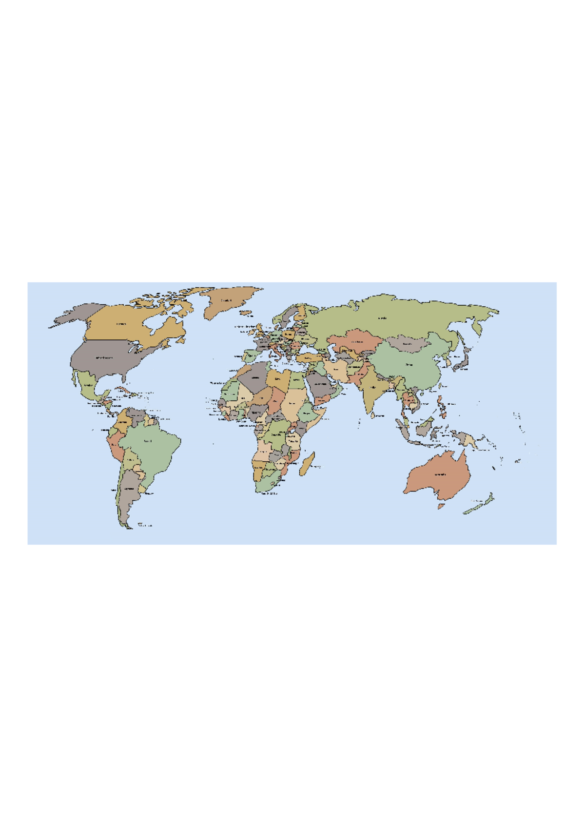 Printable World Map PDF - BIOL 13100 - Studocu