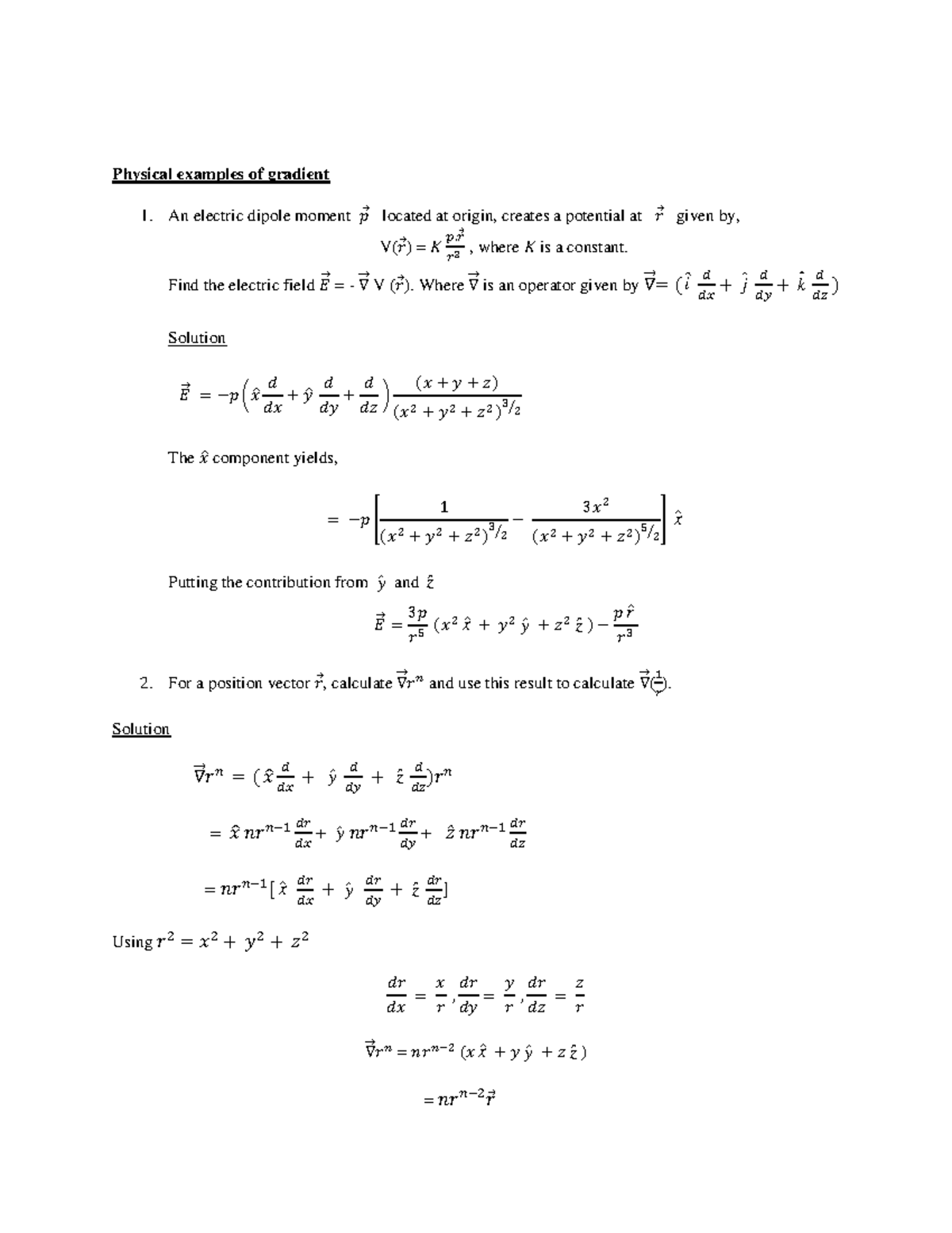 Gradient - NPTEL – Physics – Mathematical Physics - 1 Joint initiative ...