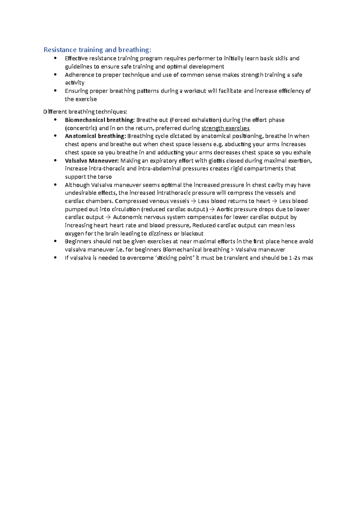 SSEH1103Resistance Training And Breathing Resistance training and