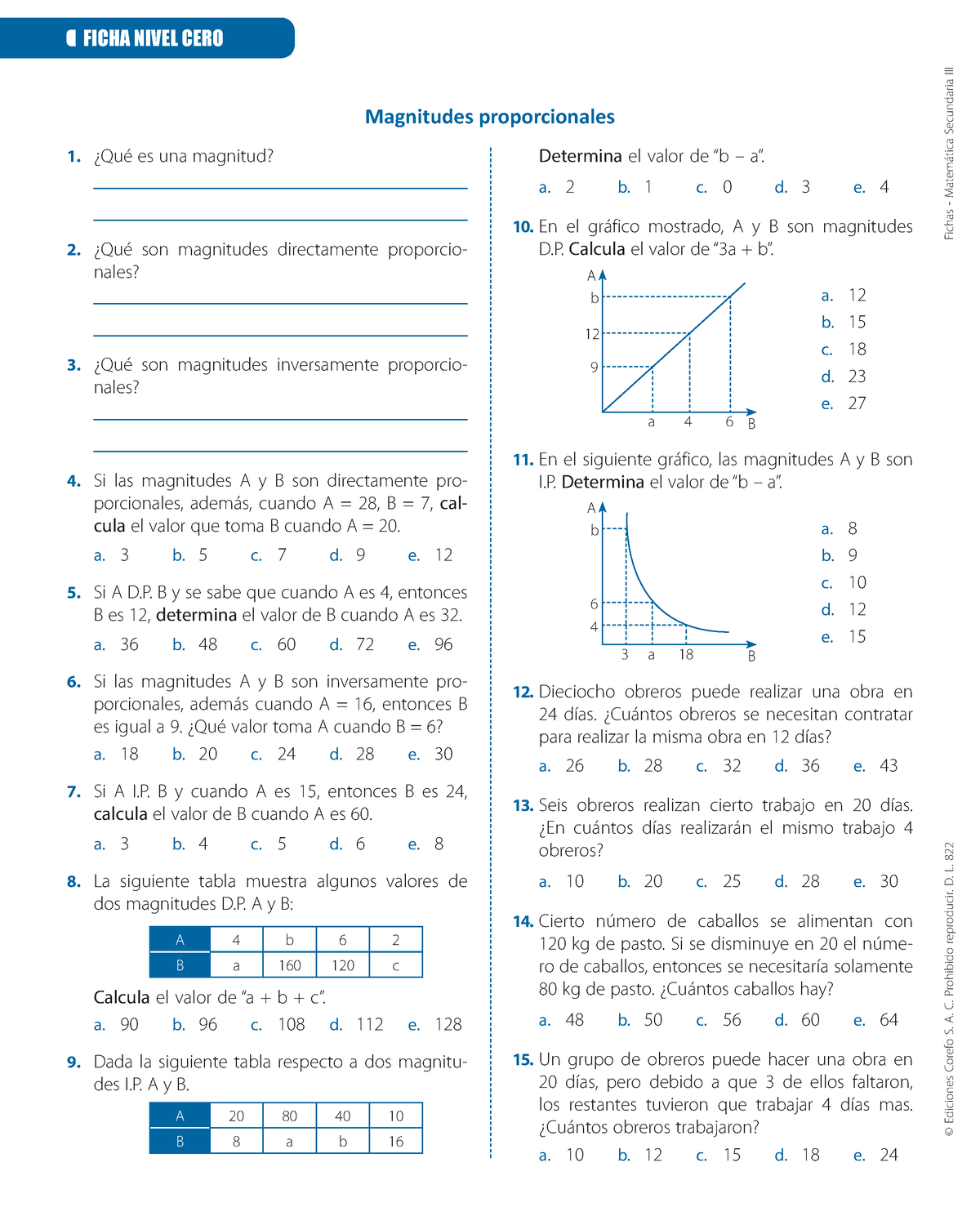 F0 196-193 Magnitudes Proporcionales - FICHA NIVEL CERO Fichas ...