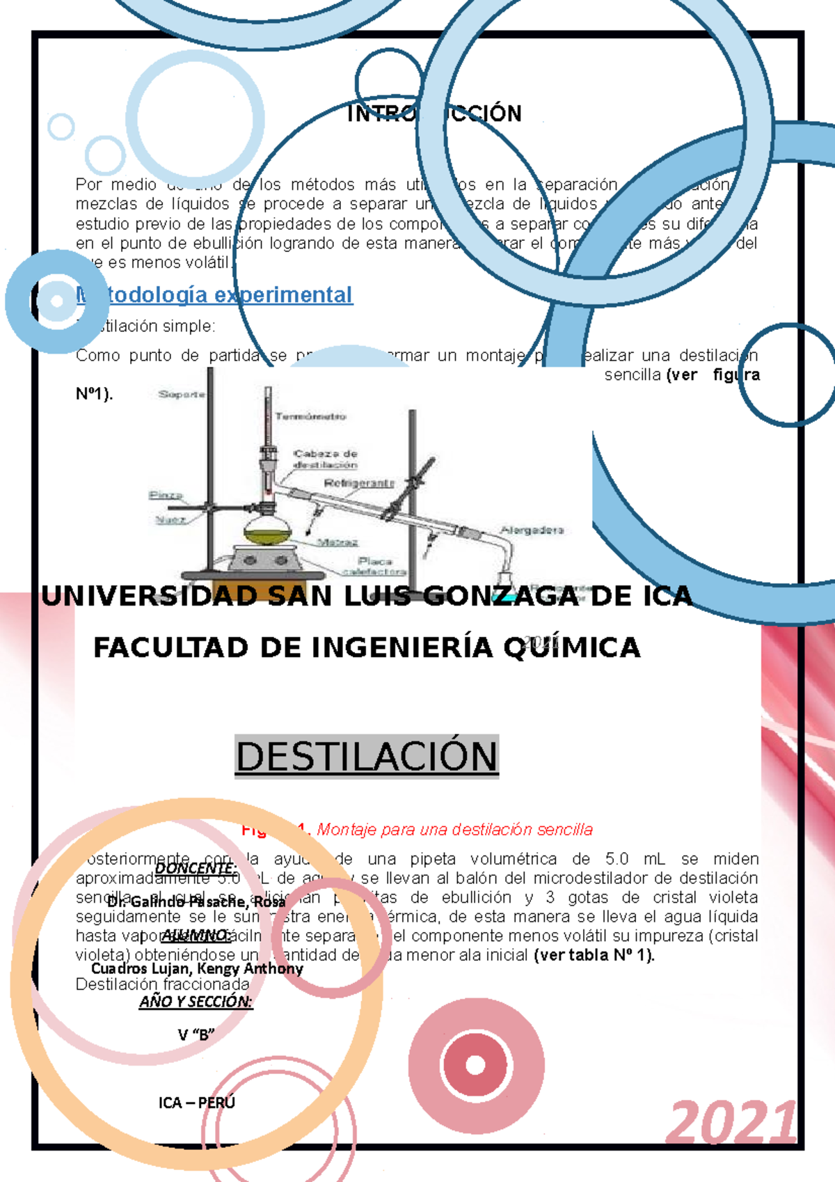 Destilacion 1 - msdv sdvmsdñlc}scerlogotgeoskvsvsd - INTRODUCCIÓN Por ...