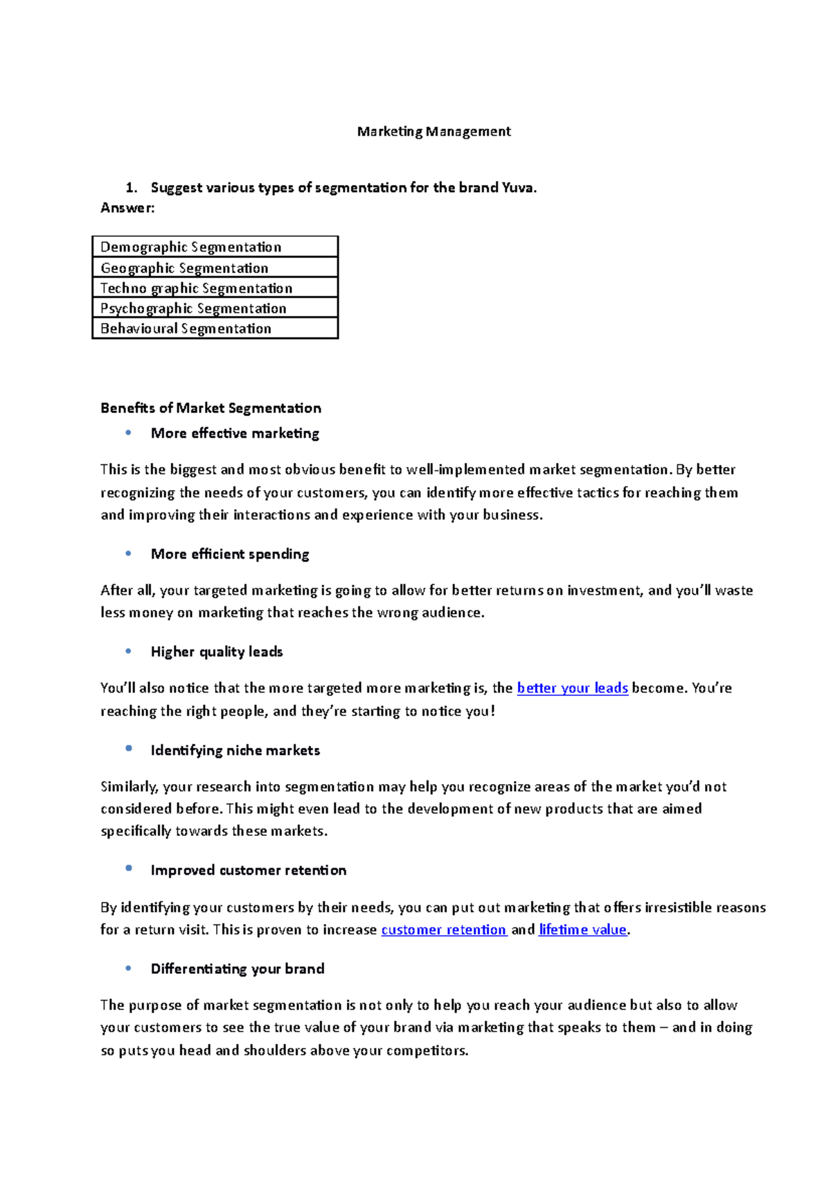 case study on marketing management with solution pdf