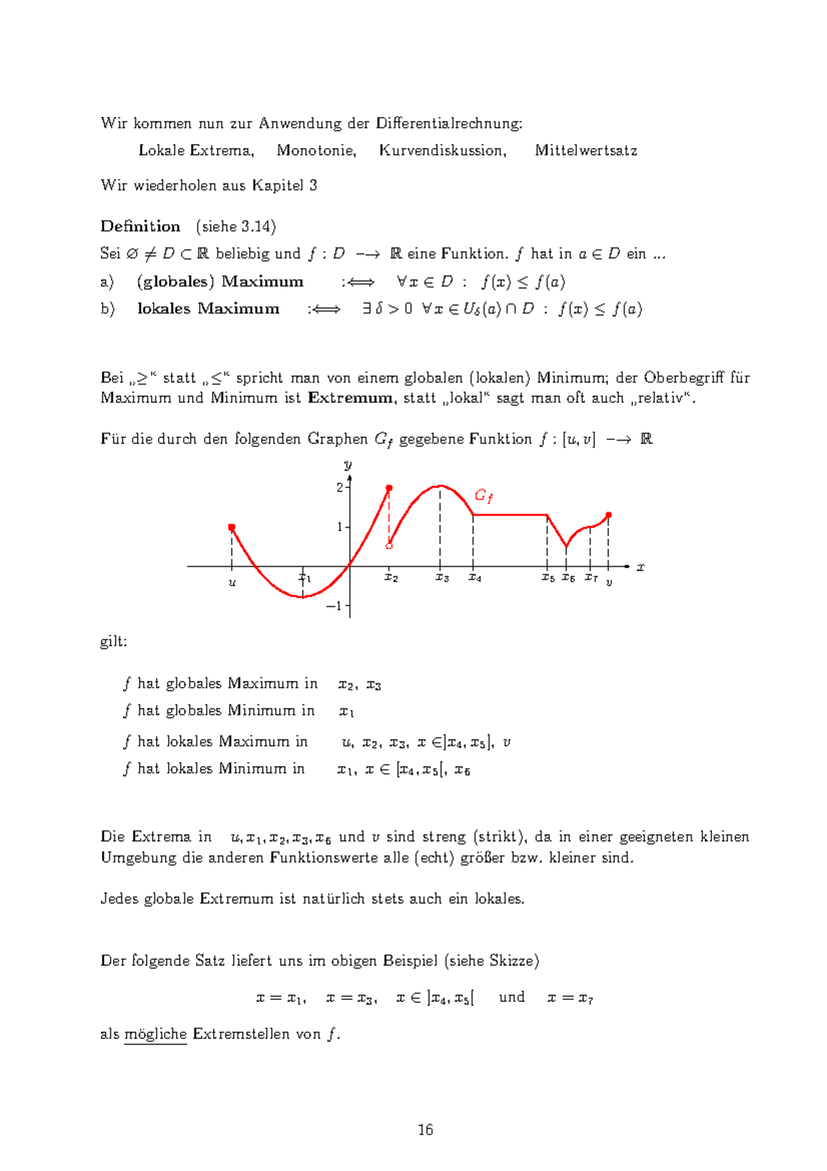 Extremwerte Von Funktionen Mit Hilfe Der Differentialrechnung Bestimmen