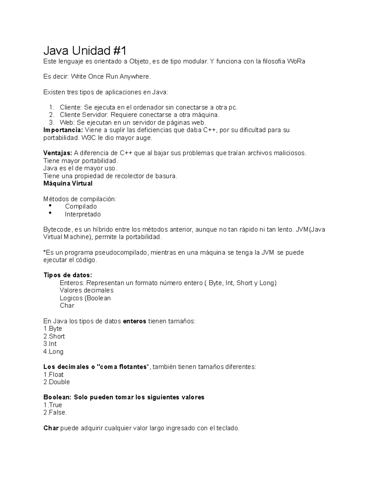 Fundamentos de Java - Unidad 1 - Java Unidad Este lenguaje es orientado ...