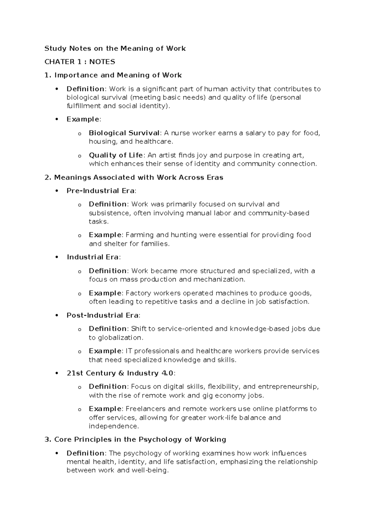 IPS 231 Study Notes Chapter 1 - Study Notes on the Meaning of Work ...