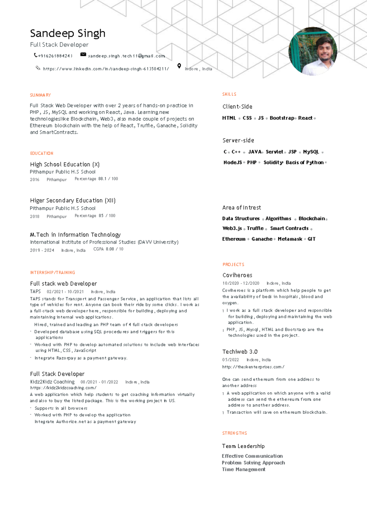 Sandeep Singh Resume (2) - Sandeep Singh Full Stack Developer ...